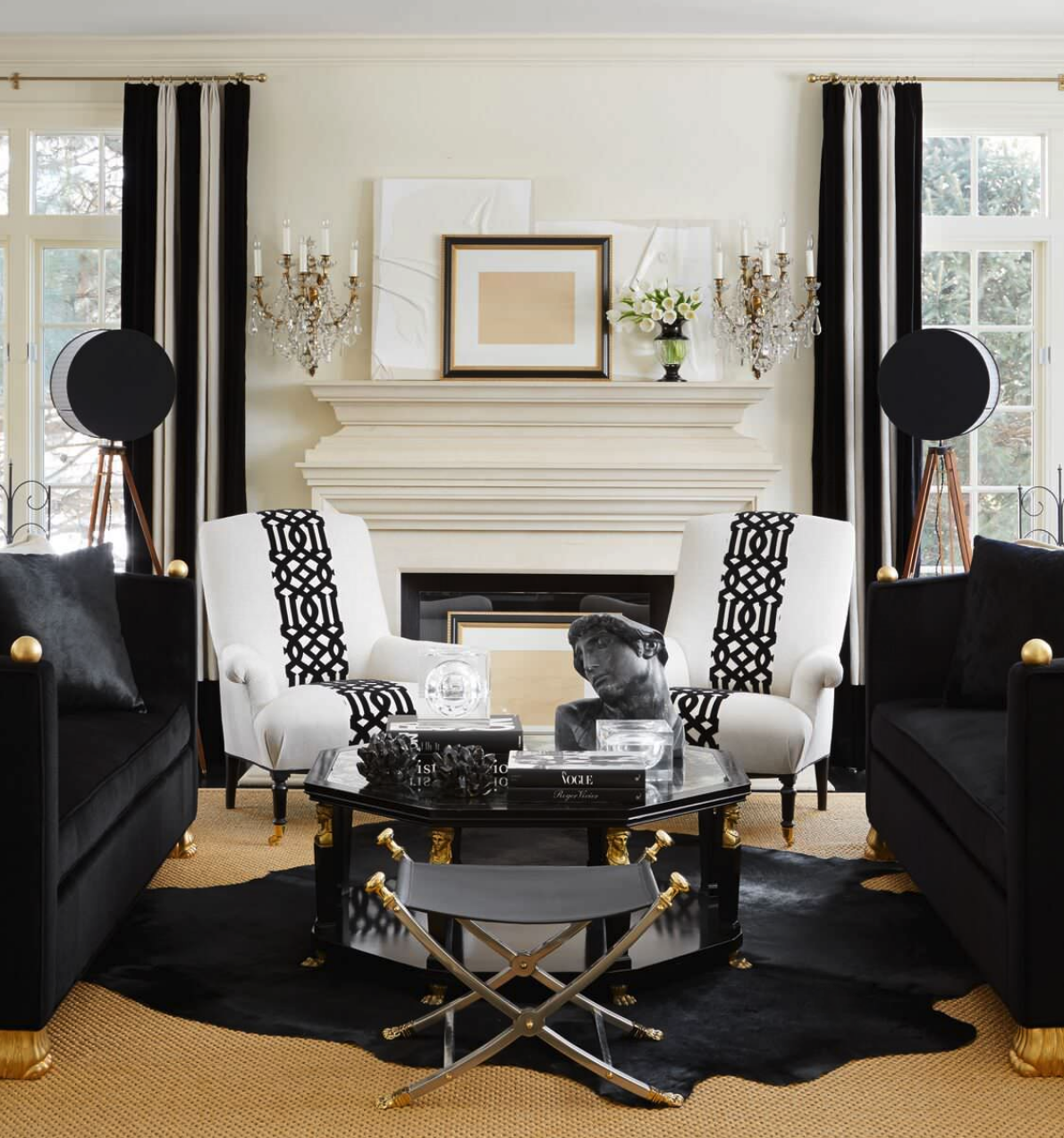 Solid Black Cowhide Rug - XL