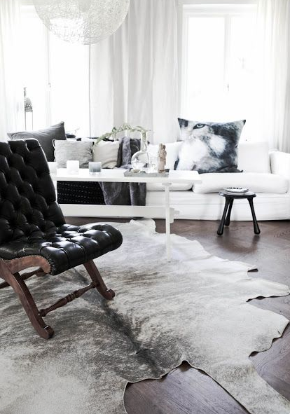 Gray Brindle Cowhide Rug - L