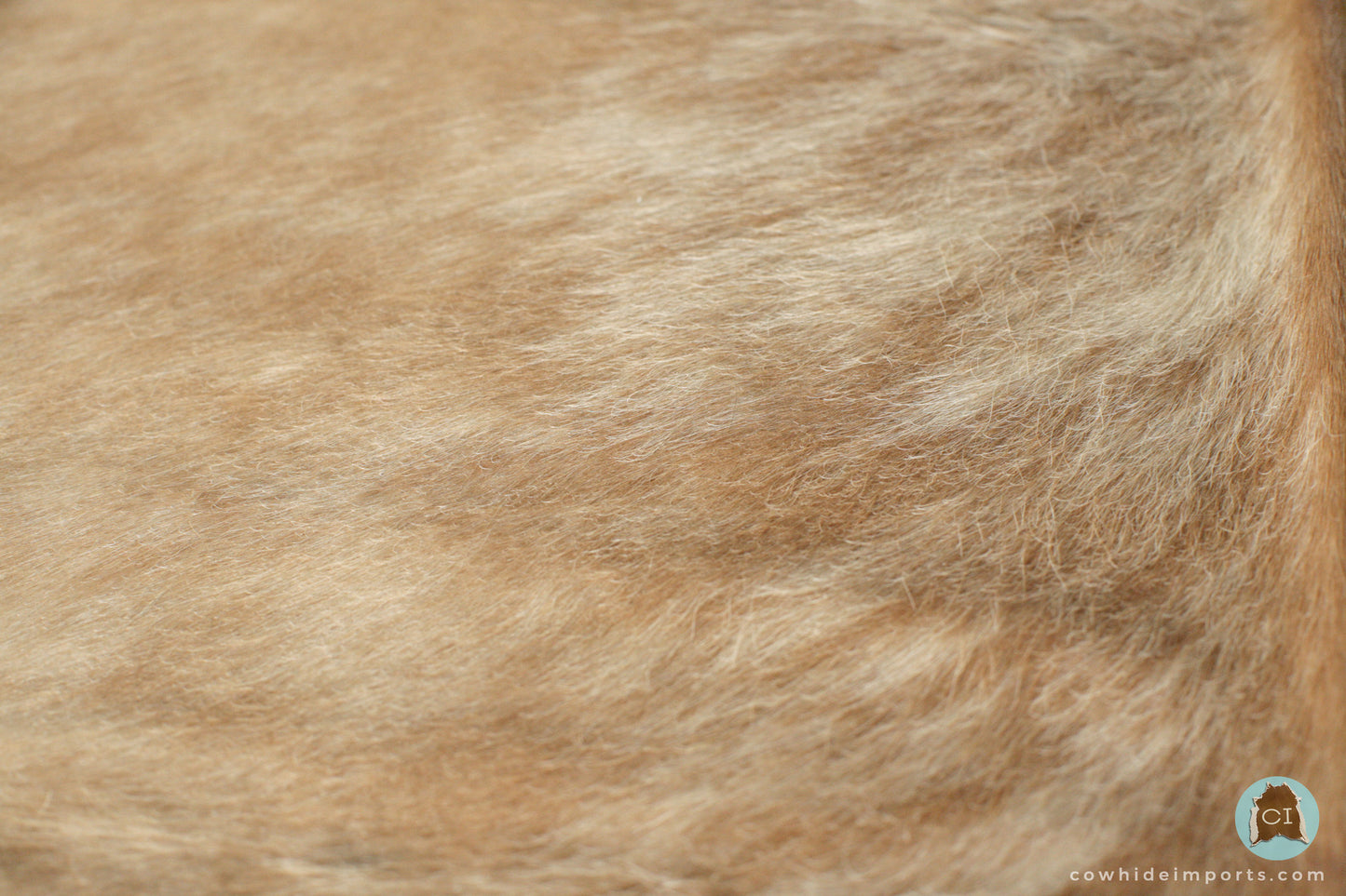 Large Light Brown Brindle Cowhide Rug super close up
