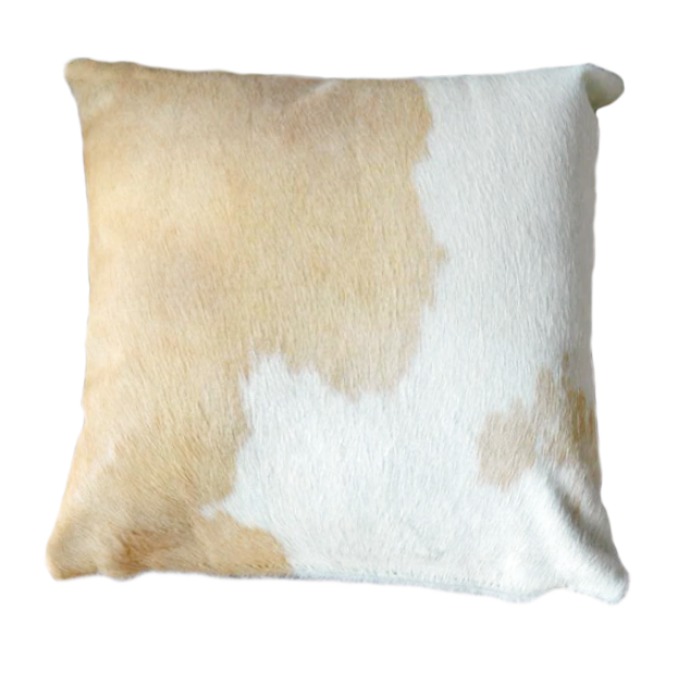 Palomino and White cowhide pillow
