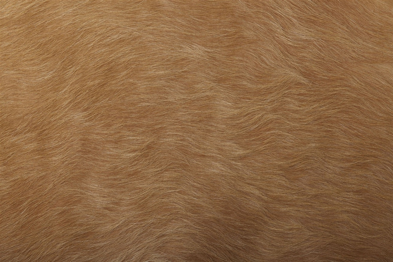 XLarge solid dark palomino cowhide rug close up