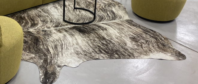 Gray Tan Brindle Cowhide Rug - L