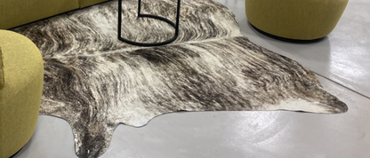 Gray Tan Brindle Cowhide Rug - L