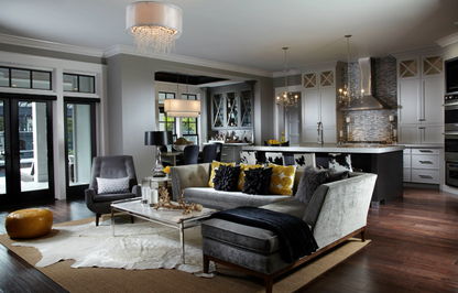 Natural White Cowhide Rug Glam Interior