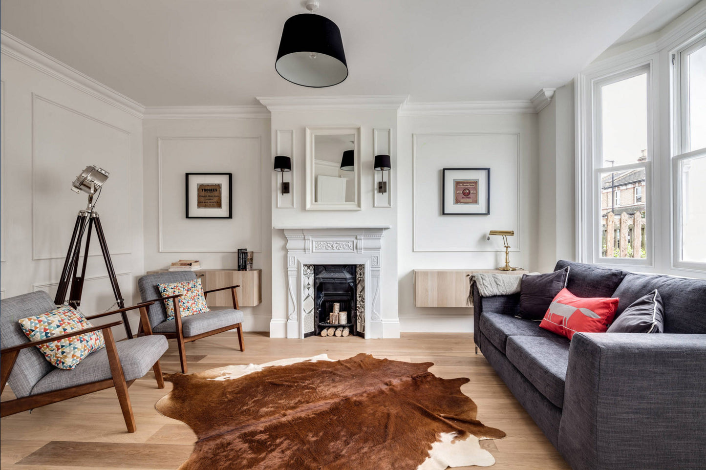 Hereford brown cowhide rug interior