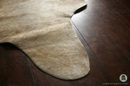 Large Light Brown Brindle Cowhide Rug close up