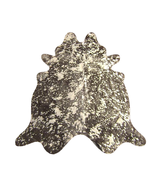 Metallic Gold on Chocolate Cowhide Rug