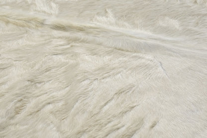 Natural Off White cowhide close up